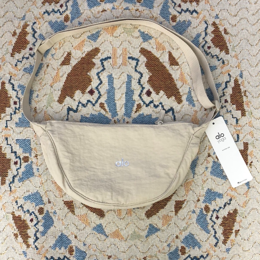 ALO Yoga Cream Crossbody Bag with Ornate Design